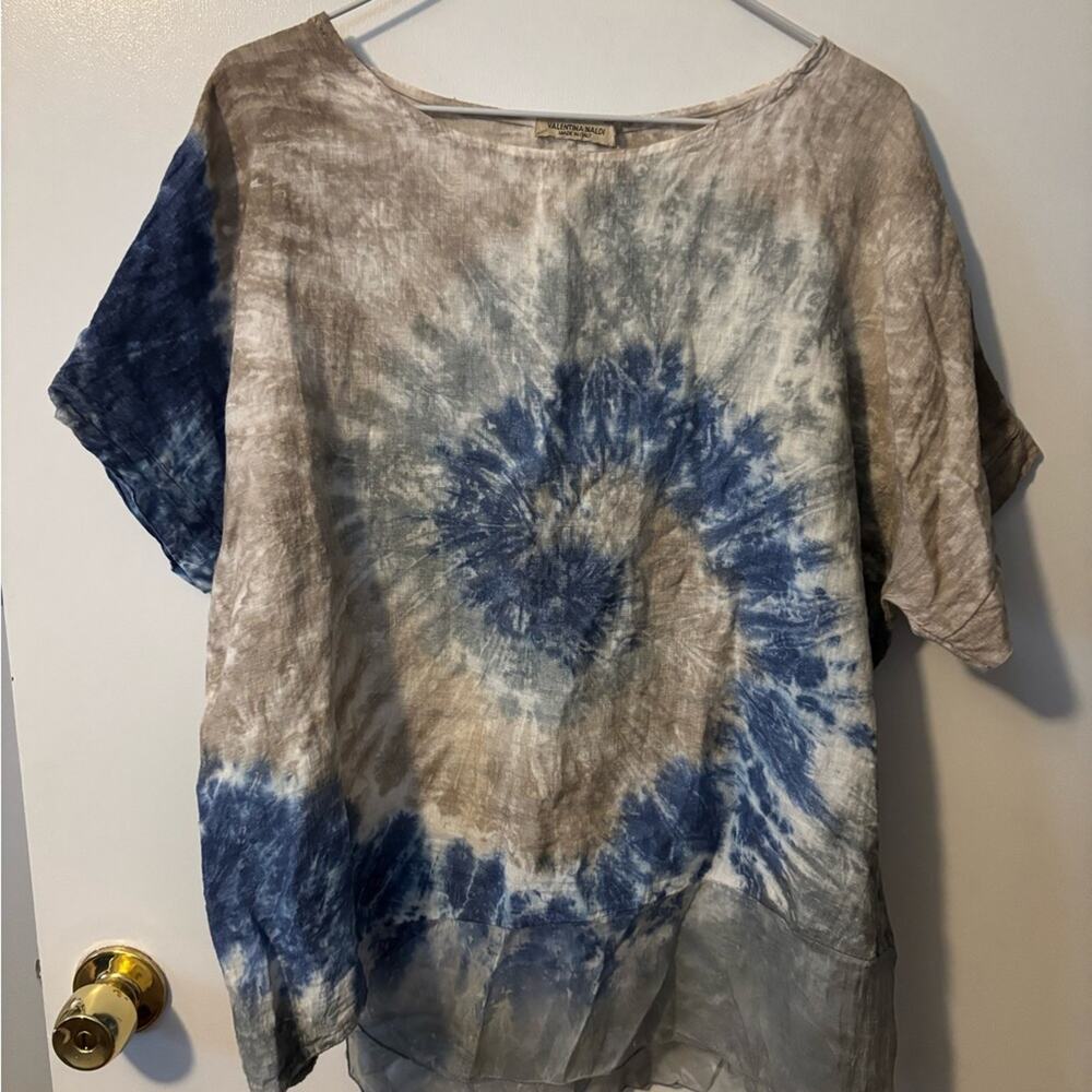 Valentina Naldi Spiral Tie-Dye Top Small Boho Festival Hippie Retro Artsy Vibes